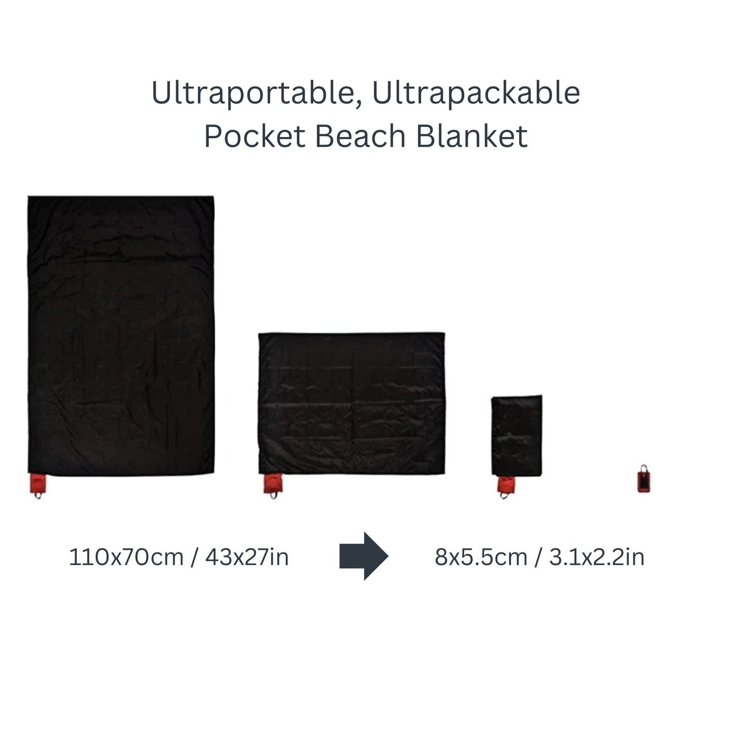 Portable Packable Pocket Beach Blanket (43x27in) - ULT Gear