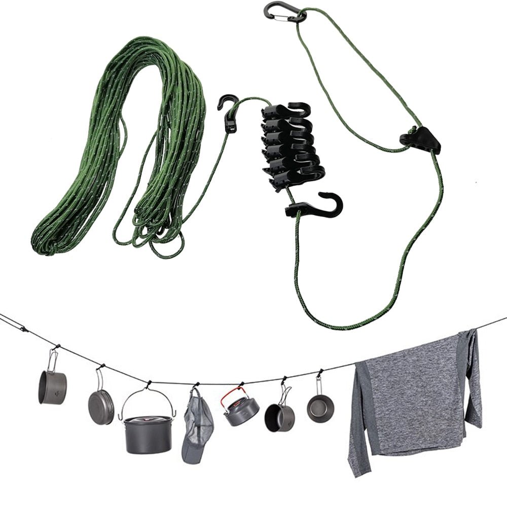 Ultralight Travel Hanging Clothesline, Portable Camping Clothes Line, 3.5-5m - ULT Gear